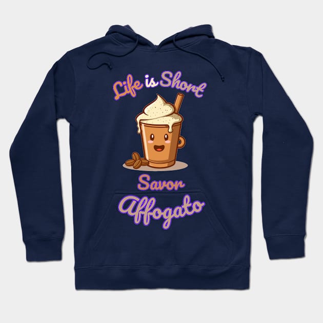 "Divine Delight: Affogato Awakening"- Coffee Food Icecream Hoodie by stickercuffs